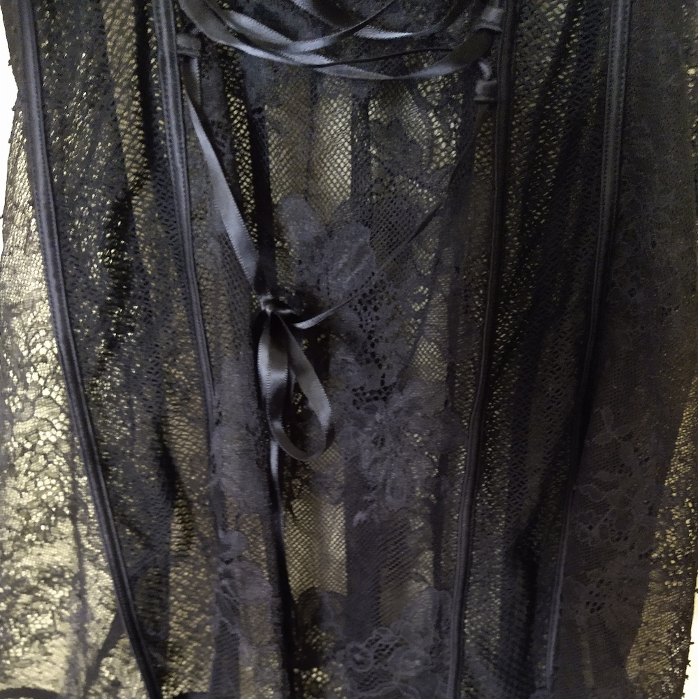 Victoria's Secret Black One-piece Garter Lingerie NWT - Picture 8 of 11